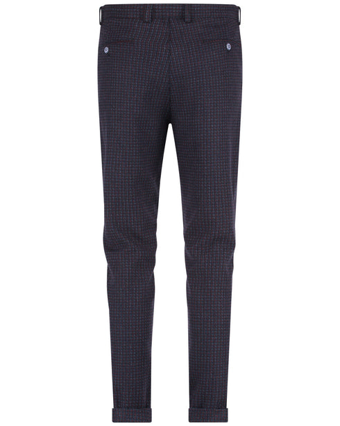 Navy Small Check Pants